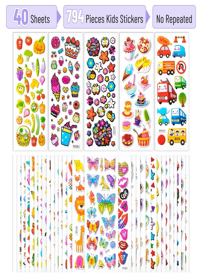 Mr. Pen- 3D Puffy Stickers for Toddlers & Kids, 40 Sheets, 794 Pcs, Assorted Themes - Image 2